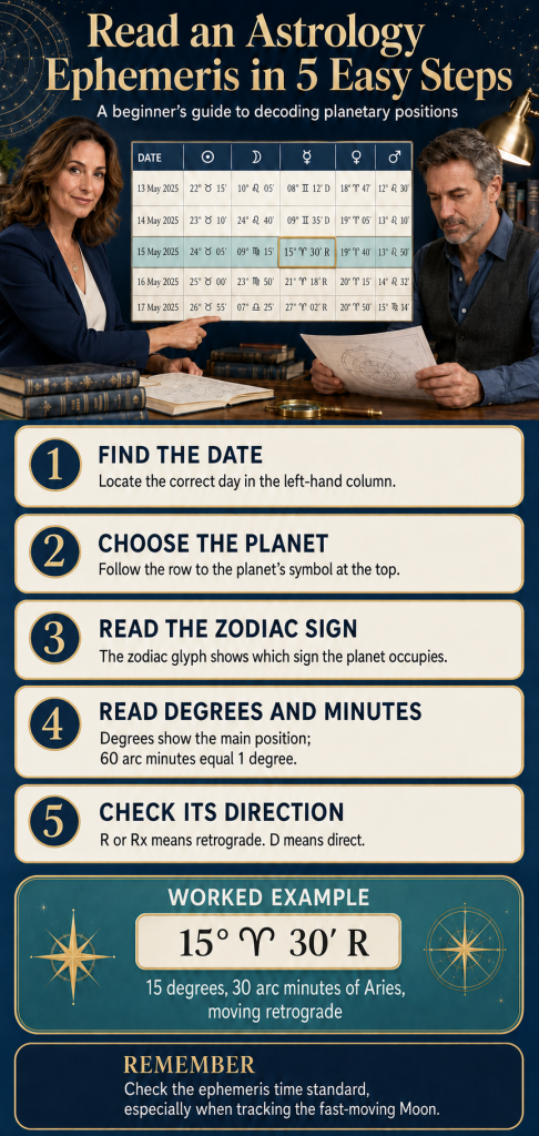 Read an Astrology Ephemeris in 5 Easy Steps